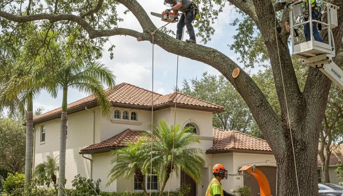 Tree service crew in New Port Richey, FL providing professional tree trimming and removal services