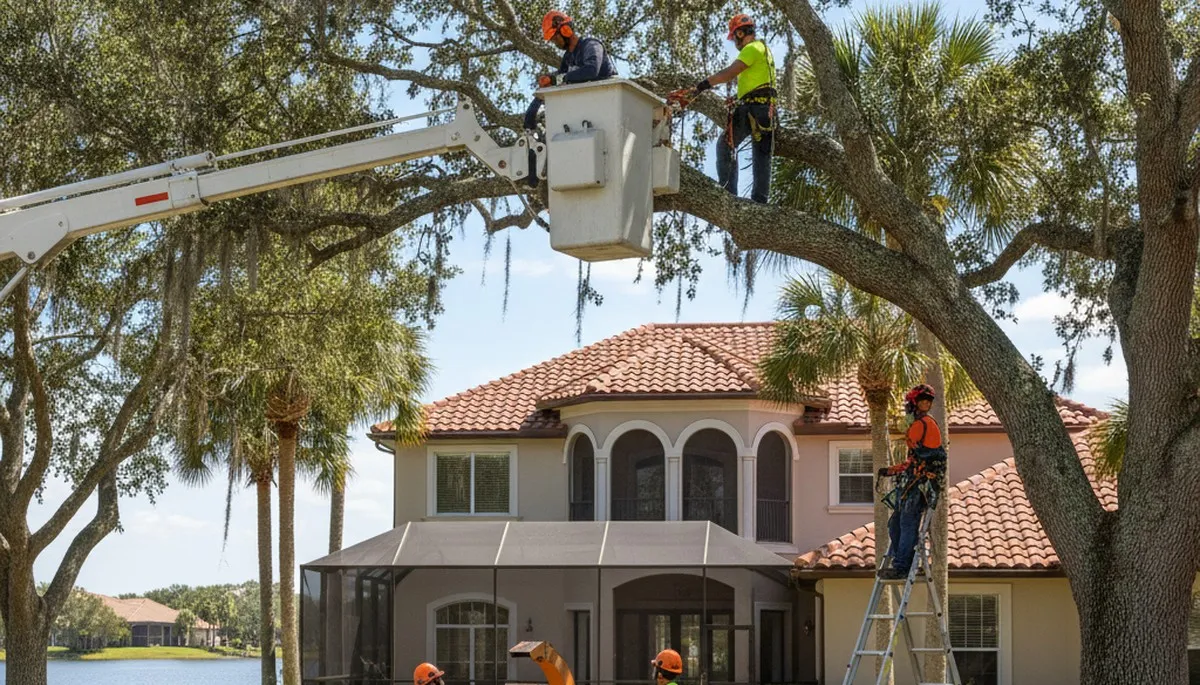 Tree service crew in New Port Richey, FL providing professional tree trimming and removal services